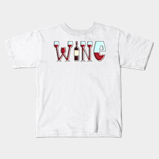 Wine Typography Kids T-Shirt